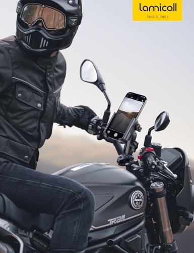 Lamicall Motorcycle Phone Mount Holder - [All Metal] [Anti Shake] - color: Black