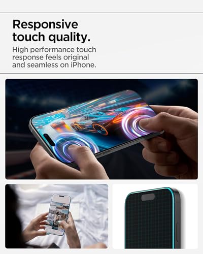 Spigen AlignMaster S Tempered Glass Screen Protector for iPhone 17 Pro Max - size: iPhone 17 Pro Max