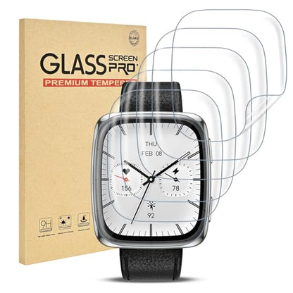 6 PCS Compatible for Amazfit Active 2 Square Screen Protector Clear, Ultra-thin HD Flexible [Not Glass] Protective Film for Active 2 Square Watch Screen Saver, Anti-scratch & Touch Sensitive