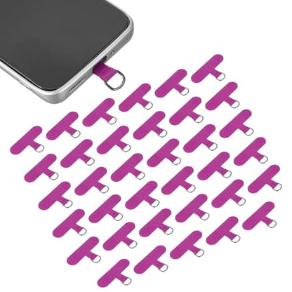 uxcell 36pcs Phone Tether Tab, Universal Phone Lanyard Patch T Shape Cell Phones Strap Replacement Part for Most Smartphone Cases, Rose Red - color: Rose Red