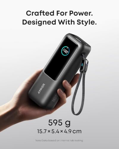 Anker Laptop Power Bank, 25,000mAh Travel Essential with 165W Total Output - color: Black