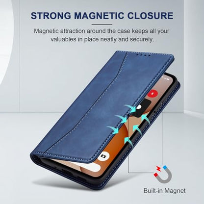 Jasonyu Flip Wallet Case for Nothing Phone 4a 5G,Blue | PU Leather Magnetic Folio Cover,with Card Holder,Kickstand,TPU Shockproof,Durable,Protective Phone Case - color: Blue, size: Nothing Phone 4a