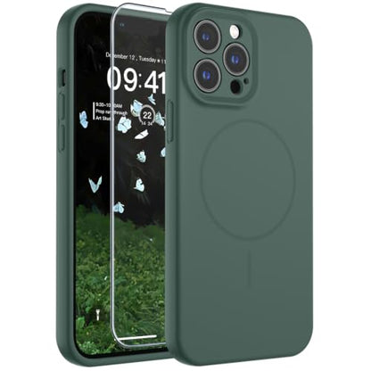 SUPFINE Silicone & Magnetic for iPhone 13 Pro Max Case - color: Acacia Green, size: iPhone 13 Pro Max