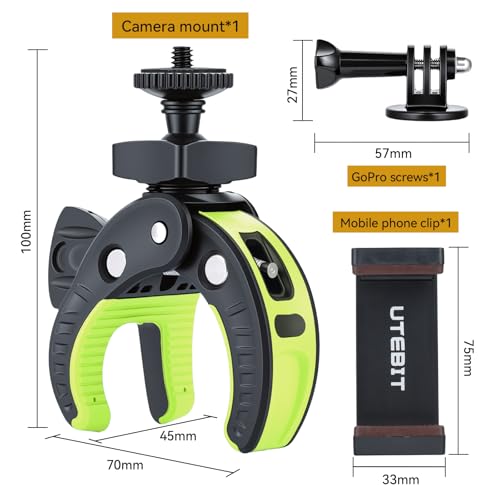 UTEBIT Super Clamp Camera Mount Kit for Gopro, with 1/4'' Screw Head - color: Black + Green