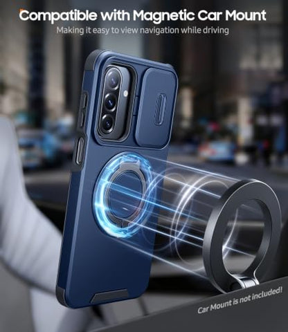 JAME for Samsung Galaxy A17/A16 5G Phone Case with Stand Slide Camera Cover - color: Blue, size: Galaxy A16/A17