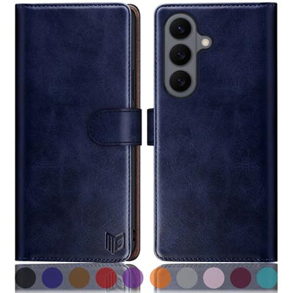 SUANPOT Compatible with Samsung Galaxy S26 Wallet case with RFID Blocking Credit Card Holder,Flip Book PU Leather Protective Cover Women Men for Samsung S26 Phone case Blue - color: Blue, size: Samsung Galaxy S26