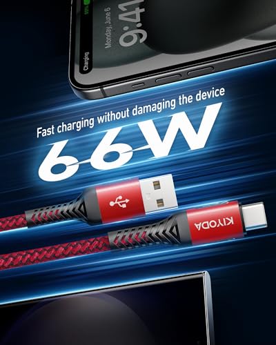 USB A to USB C Cable Coiled USB C Cable for Car Braided USB to USB C Cable - color: Red, size: 3FT - 2Pack, style: USB A to USB C