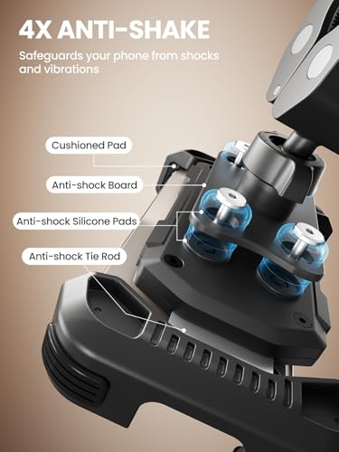 tounee Motorcycle Phone Holder Mount -Dual Vibration Dampener, Tool-Free Bike Phone Holder Handlebar Clip & Secure Lock for iPhone 16/15 Pro Max, 4.7-6.7" Phones - Black