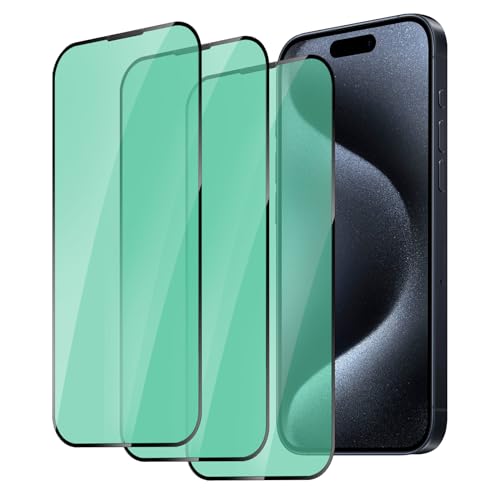 3 Pack Anti-Blue Light Screen Protector for iPhone 15 Plus - size: iPhone 15 Plus