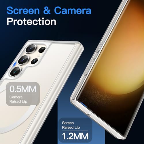 JETech Magnetic Case for Samsung Galaxy S23 Ultra, Frosted Clear - color: Frosted Clear
