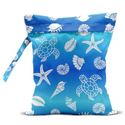 Turtle Wet Dry Bags for Diaper Waterproof Swimsuit Washable Reusable Bag for Beach Diapers Dirty Yoga Gym Clothes Plant Gifts for Men Friend Women - color: Turtle3