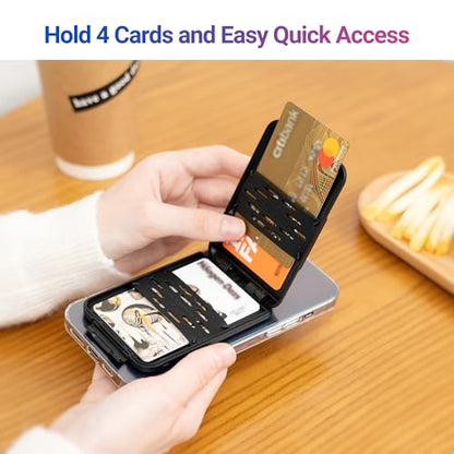 PROfezzion for MagSafe Wallet Card Holder, RFID Blocking, Dual Sided Magnet - color: Black