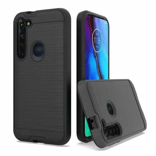 NEM Case Compatible with Motorola Moto G Stylus XT2043 (2020), Moto G Power XT2041 - Shockproof Brushed Case (Black) - color: Black