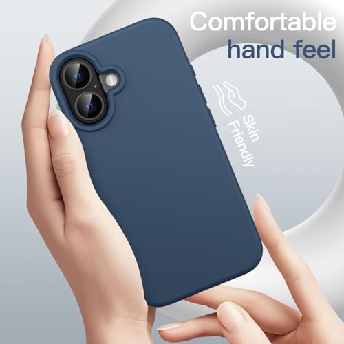 JETech Silicone Case for iPhone 16, Navy Blue | Silky Soft Touch, Shockproof Protection, Scratch Resistant, Microfiber Lining - color: Navy Blue, size: iPhone 16