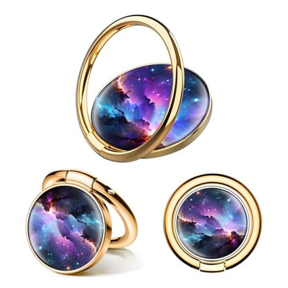 Cell Phone Ring Holder, Cute Phone Ring Grip Stand, 360°Rotation Funny Metal Kickstand Finger Grip Luxury Universe - color: Luxury Universe
