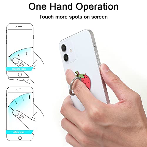 Bonoma Phone Ring Stand Holder,3-Pack 360 Degree Rotation Strawberry - color: Strawberry-3