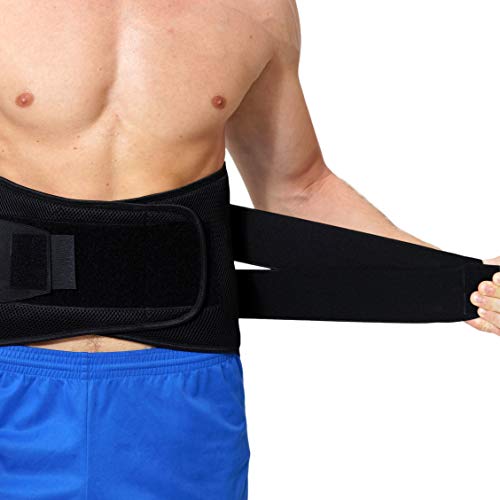 NeoTech Care Adjustable Compression Back Brace Lumbar Support Belt, Black, Size L - size: Large (Pack of 1)