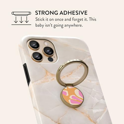 BURGA Cell Phone Ring, Holder Grip and Stand - Finger Phone Grip for Back of Smartphone Case, Kickstand 360 Rotation, Universal Ring for iPhone Samsung Galaxy Huawei Google Pixel, Stylish Accessories - color: Aloha, style: Gold