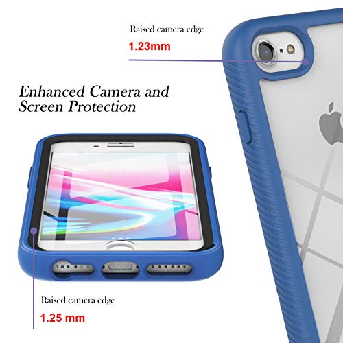 for iPhone 17e/iPhone 16e Case with Screen Protector, Blue | Clear Slim Phone Case, 360 Full Body Protective Cover, Rugged PC Shell Shockproof TPU Bumper, Military Heavy Duty Protection - color: Blue