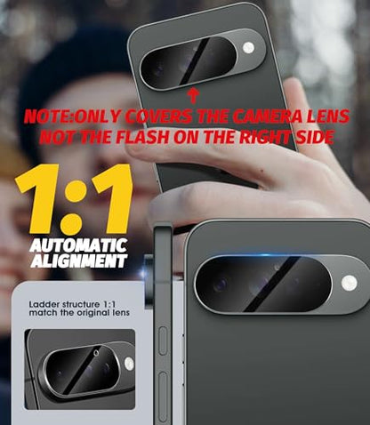 Orzero (3 Pack Camera Lens Protector Compatible for Google Pixel 10 (Not for Pro/XL Model), Protector de Cámera Case Friendly Tempered Glass 9H High Definition Microphone Cutout Anti-Scratch