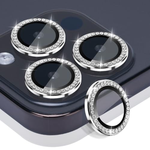 Camera Lens Protector for iPhone 15 Pro/15 Pro Max, Diamond Silver - color: Diamond Silver