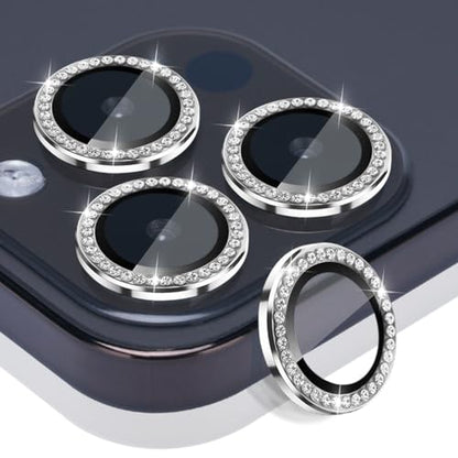 Camera Lens Protector for iPhone 15 Pro/15 Pro Max, Diamond Silver - color: Diamond Silver