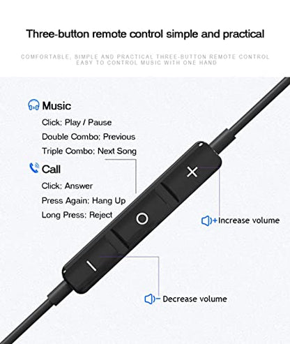 BENEWY in-Ear Headphones, 3.5mm Earphones Wired Earbuds with Microphone - color: Black