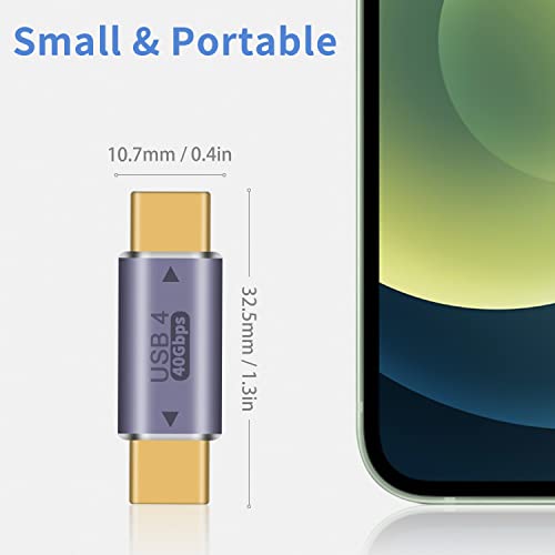 Duttek USB C to USB C Adapter 40Gpbs, 8k@60HZ and 100W Fast Charging, Type C Male to Male Adapter Compatible with Thunderbolt 3/4 MacBook Pro/Air, Laptop, Phones and More Type C Devices (2 Pack) - style: 40G USB C Male to Male Adapter