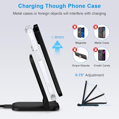 Foldable Wireless Charger Stand Fast Charging for Samsung Galaxy S26 Ultra - color: Black