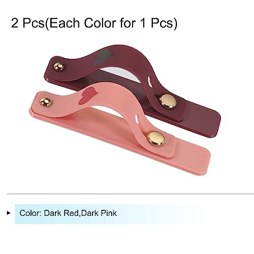MECCANIXITY 2 Pcs Phone Loop Finger Holder Silicone Phone Strap Grip Holder Cell Phone Grip Stand for Most Smartphones Dark Red,Dark Pink - color: Dark Red,Dark Pink