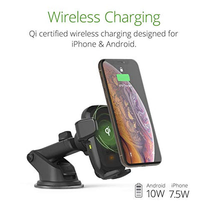 iOttie Auto Sense Qi Wireless Car Charger - Automatic Clamping Dashboard Phone Mount with Wireless Charging for iPhone, Samsung Galaxy, Google Pixel, Huawei, LG, and Other Smartphones - style: Dash & Windshield