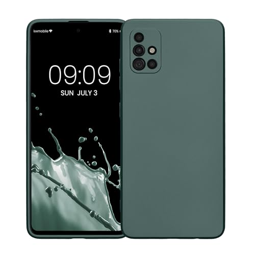 kwmobile Case Compatible with Samsung Galaxy A51 Case -Soft TPU Back Phone Cover - with Metallic Look - Metallic Teal - color: metallic teal, size: Galaxy A51