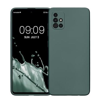kwmobile Case Compatible with Samsung Galaxy A51 Case -Soft TPU Back Phone Cover - with Metallic Look - Metallic Teal - color: metallic teal, size: Galaxy A51
