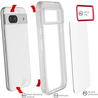 Ghostek Covert Google Pixel 8a Clear Case with Shockproof Drop Protection Premium Protective Wireless Charging Compatible Phone Cover Designed for 2024 Google Pixel 8a (6.1") (Clear) - color: Clear, size: Pixel 8a