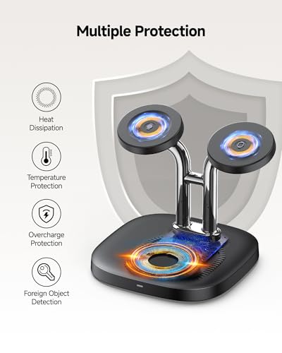 SwanScout Dual Watch Charger Stand, The Left Side Only for Samsung Watch 8/8 Classic/Ultra/7/6/6 Classic/5 Pro/5/4, The Right Side Only for Apple Watch 11/9/8/7/6/Ultra 3/SE 3, SwanScout 704D (Black)