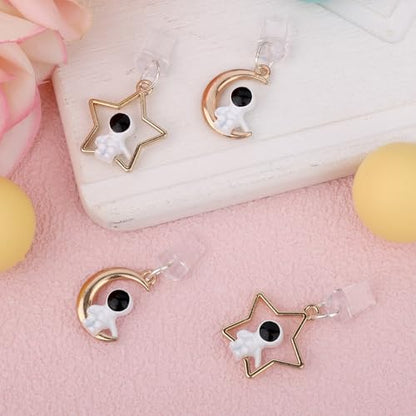 Penitue 4pcs Phone Dust Plug Charms, Creative Charging Port Dust Plug Cover - style: Astronaut Style