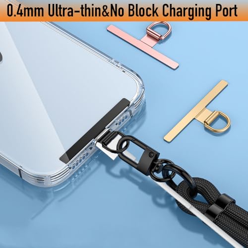 Phone Tether Tab 2pcs,0.2mm Ultra-thin Phone Metal Patch,Universal Phone Lanyard Patch for most phone (E) - color: E