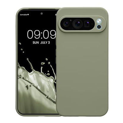 kwmobile Case Compatible with Google Pixel 9 Pro XL Case - Protective Slim TPU Phone Cover - Soft Matte Finish - Gray Green - color: gray green