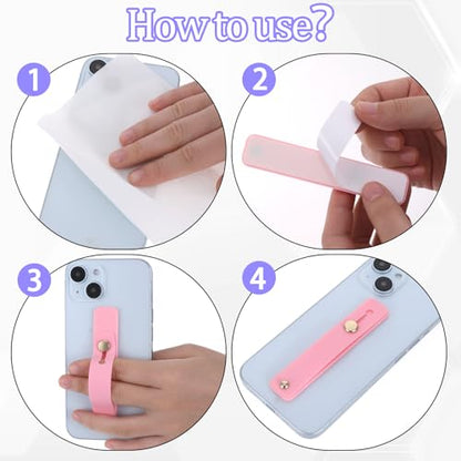 2 Pcs Loop for Phone Case Phone Loop Finger Holder Universal Portable Phones Finger Strap Phones Holder for Hand(Purple Pink)