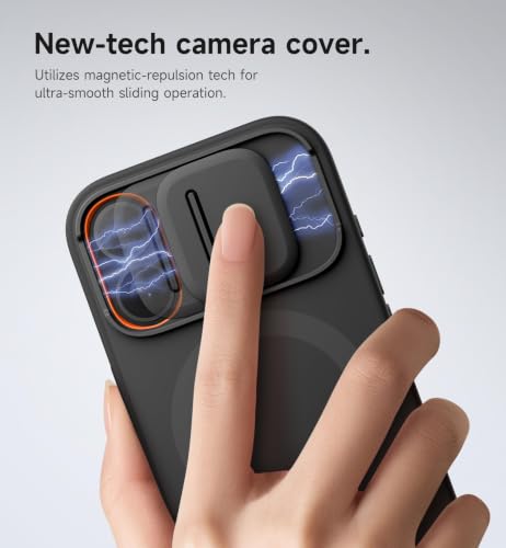 SURITCH for iPhone 17 Case with Camera Control Cover, Camera Slide Cover and Adjustable Kickstand, Compatible with MagSafe, Shockproof Bumper Protective Cases 6.3 Inch, Black - color: Black, size: IPhone 17-6.3"