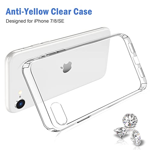 JJGoo Compatible with iPhone SE Case 2022/2020, Compatible with iPhone 7 8 Case Clear Soft Transparent Shockproof Protective Slim Thin Bumper Phone Cover - color: Clear