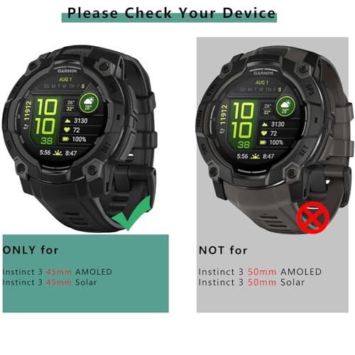 [1+4 Pack] Case with Tempered Glass Screen Protector Compatible with Garmin Instinct 3 45MM AMOLED/SOLAR, Bumper Full Coverage Protective Soft Cases Face Cover for Instinct 3 45MM - size: 45MM