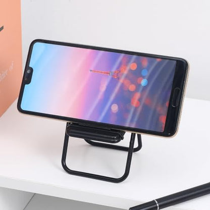 STOBOK 12Pcs Mini Folding Chair Phone Stand, Black Foldable Cell Phone Holder for Desk, Hands-Free Portable Desktop Stand Cute Decor for Smartphone & Tablet - size: 12.5 x 6.5 x 5.4 cm (1:12 Scale)