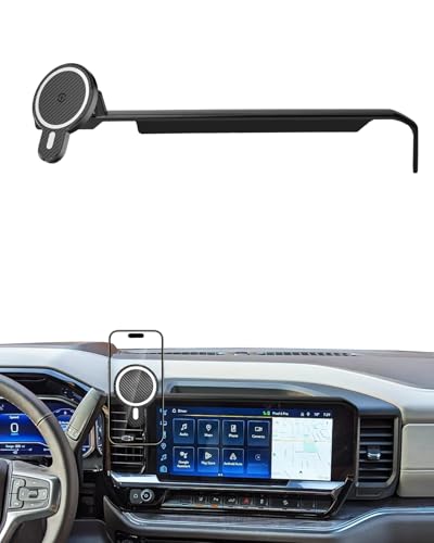 PZK Car Phone Holder for 2022-2026 Chevy Silverado/GMC Sierra 13.4'' Screen - color: Magsafe+ Wireless Charger, size: Silverado 1500/GMC Sierra 1500 2022-2026