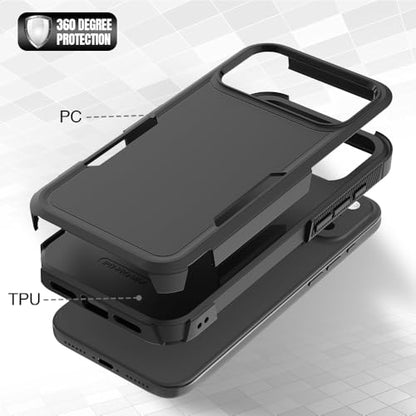 Heavy‑Duty Rugged Anti‑Drop Shockproof Protective Phone Case for iPhone 17 Pro Max, Durable Protective Shell, Black - color: Black, size: iPhone 17 Pro Max