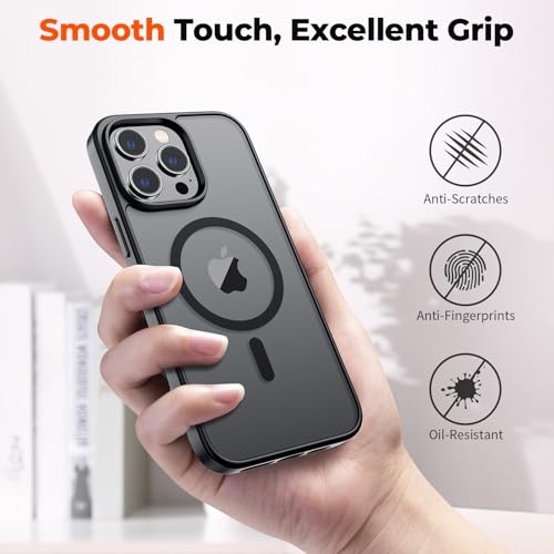 zapica Magnetic for iPhone 12 Pro Max Case, Black | Compatible with MagSafe, Military Grade Drop Protection, Translucent Matte Anti-Scratch Phone Cover - color: Black, size: Iphone 12 Pro Max 6.7''