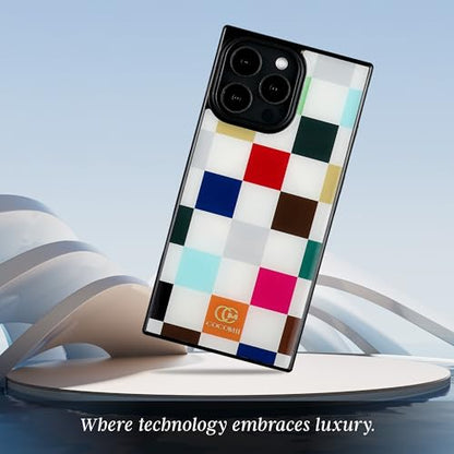 COCOMII Rectangle for iPhone 13 Pro Max Case, Le Carré de Luxe Checkered | Compatible with MagSafe Wireless Charging, Shockproof 10ft Drop Protection, Camera & Screen Protection, Premium Glossy Finish - color: Le Carré de Luxe Checkered, size: iPhone 13 P
