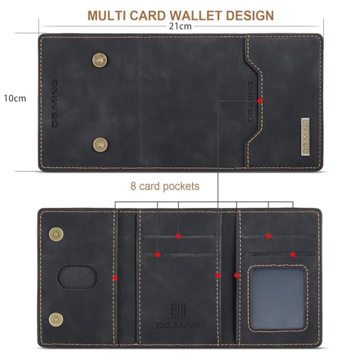 Leather Wallet Phone Cases Compatible with iPhone 15 Case with Card Holder Men 6.1'' 2 in 1 Detachable Back Cover (Black, IP 15) - color: Black, size: IP 15