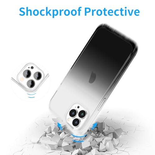 JJGoo Compatible with iPhone 14 Pro Case, Clear Soft Shockproof Protective Slim Thin Bumper Cover Transparent Phone Case, Gradient Black - color: Gradient Black