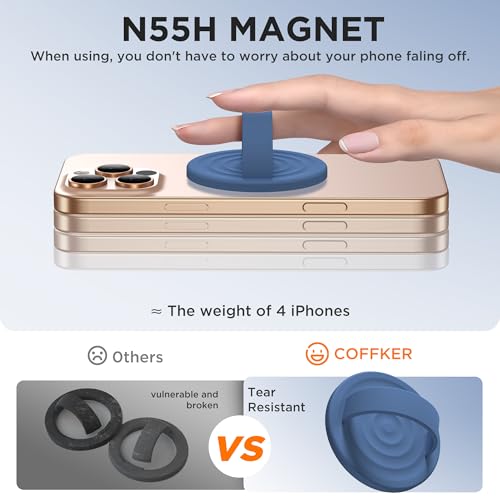 Magnetic Phone Grip for MagSafe, Silicone Ring Grip, Azure Blue - color: Azure Blue